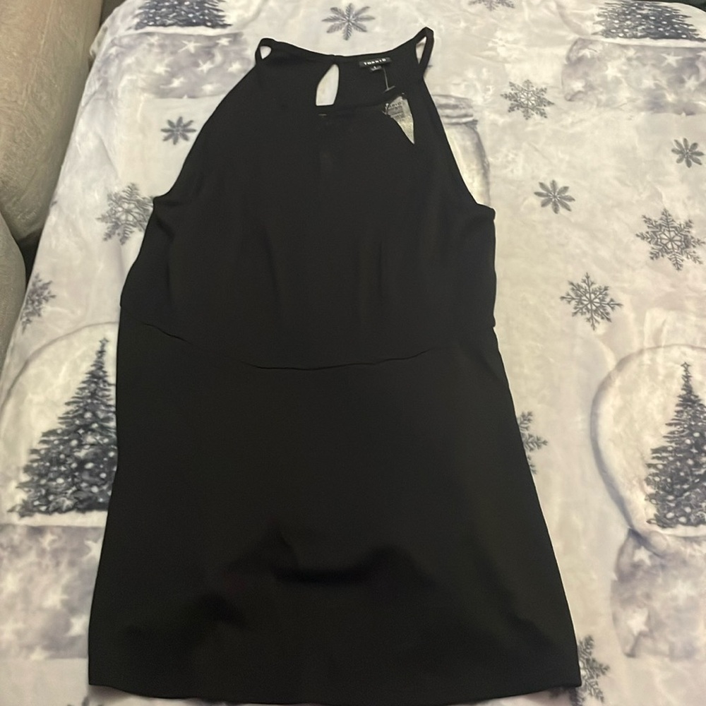 Black keyhole lace peplum top never worn